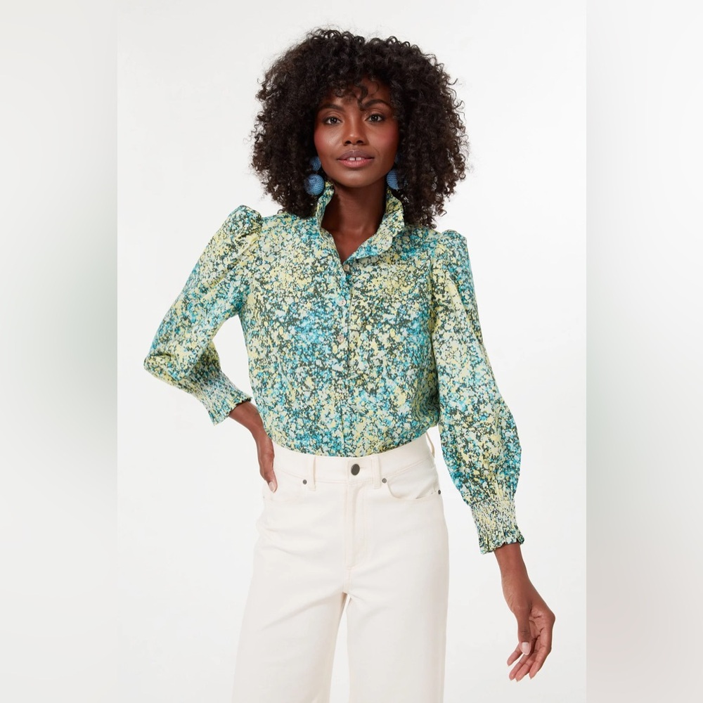Tuckernuck Splatter Paint Teagan Popover Shirt EUC